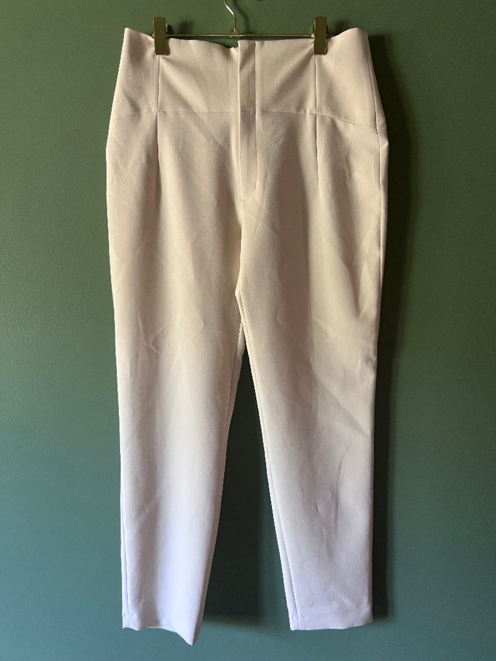 High Rise Cream Cigarette Pant